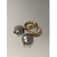 BO Percées - Petits anneaux avec pendentifs pierres naturelles carrées