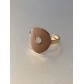 Bague Acier réglable - Cercle perforé en résine monté sur anneau 