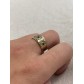 Bague Acier réglable - anneau épais gravé soleil et strass 