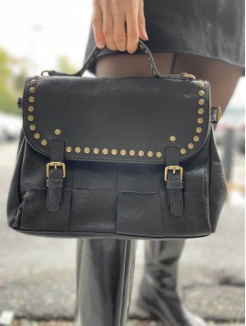 Sac porté main effet matelassé avec détails clous 