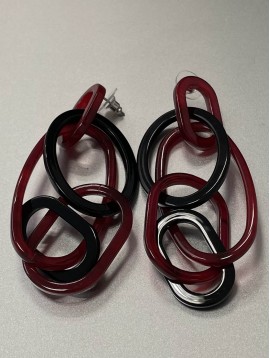 BO percées -Ovales entrelassés en écaille pendants 