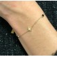 Bracelet Acier - Pendentifs étoile fine et strass sur chaine fine 