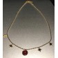 Collier Acier- Pendentifs étoiles et grosse perle sur chaine fine 