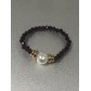 Bague Acier éla - Perle de culture ornée sur minis perles à facettes 