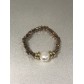 Bague Acier éla - Perle de culture ornée sur minis perles à facettes 