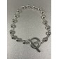 Bracelet Argent - Enchainement perles et fermoir pendentif 