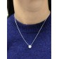 Collier Argent - Strass monté en solitaire sur chaine fine 