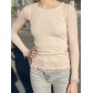 Top manches longues dentelle au col