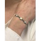 Bracelet Acier - Perles marbre et oeil sur chaîne plate