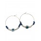 Boucle d'oreilles Acier - Oeil et perles verre et rondelles 