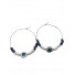 Boucle d'oreilles Acier - Oeil et perles verre et rondelles 
