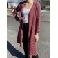 Gilet long en tricot fin rayé