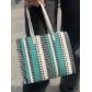 Sac grainage cuir bi matière porté travers motifs aztèques 