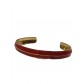 Bracelet Acier- Jonc ouvert large coloré avec tige dorée