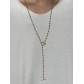 Collier long- Petites perles sur chaine fine avec pendentif fermoir 