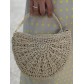 Sac/ pochette en demi lune tressé porté travers avec zip 