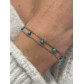 Bracelet Acier - Perles rondes naturelles entre 2 chaînes fines