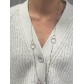 Collier Acier - Long avec détails anneaux entrelacés sur chaine perles