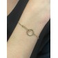Bracelet Acier - Pendentif cercle et maillon ovale sur chaine 