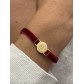 Bracelet Acier - Pendentif pstille oeil sur lien tissu velour