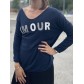 Top oversize manches longues AMOUR