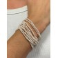 Bracelet élastique- Multi rangs avec perles facettes irisées