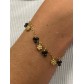 Bracelet Acier -  Fleurs en acier et en perles sur chaine fine