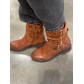Bottines avec petit talon et lien boucle et ligne de strass