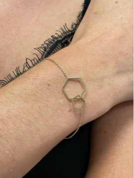 Bracelet Acier- Chaine avec hexagones entrelacés
