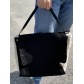 Sac porté main/travers bi matière avec fermeture zip