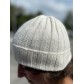 Bonnet à revers en maille fine tricottée rayures 