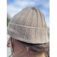 Bonnet à revers en maille fine tricottée rayures 