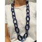 Collier Fantaisie - Enchainement ovales en résine scintillant 