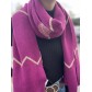 Echarpe épaisse maille unie lurex et zig-zag