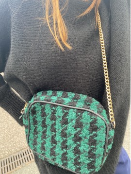 Sac petit porté travers  façon tweed lurex