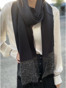 Echarpe large bande lurex en bas