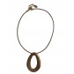 Collier Fantaisie - Goutte ovale percée avec strass sur cordon 