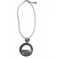 Collier Fantaisie - Pastilles rondes pendantes sur lien cordon