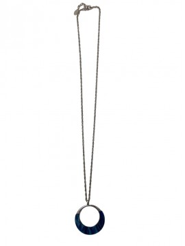 Collier Fantaisie - Long pendentif anneau épais avec résine dégradée 