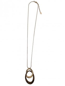 Collier Fantaisie - Long chaine fine avec ovales entrelacés jungle