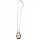 Collier Fantaisie - Long chaine fine avec ovales entrelacés jungle