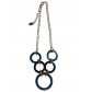 Collier Fantaisie - Anneaux en résine colorée sur chaine 