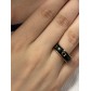 Bague Acier réglable - Jonc façon émail et pierre lozange ouvert