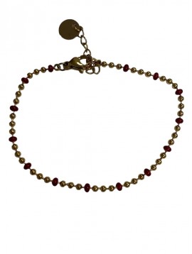 Bracelet Acier - Perles façon émail et métal