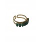 Bague Acier - Bague reglable avec barrette de pierre