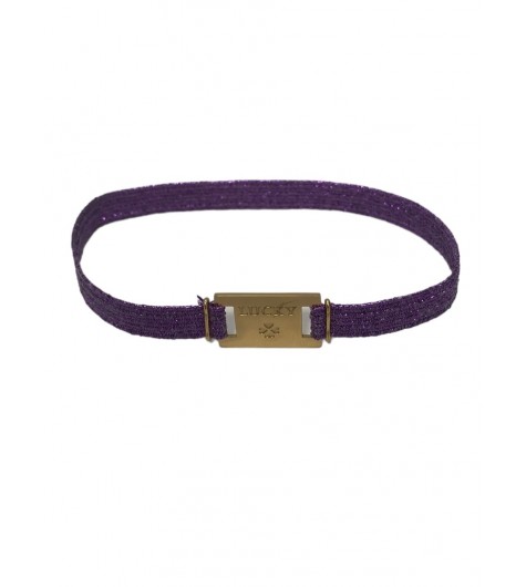 Bracelet Acier- monté sur élastique avec rectangle "lucky"