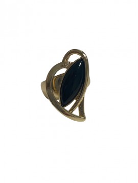 Bague éla - Métal entrelacé avec pierre centrale
