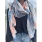 Echarpe viscose imprimée grandes feuilles et lurex