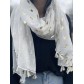 Echarpe viscose imprimée petits chats lurex et bords pompons