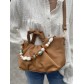 Sac synthé porté main avec bandoulière et décoration perles